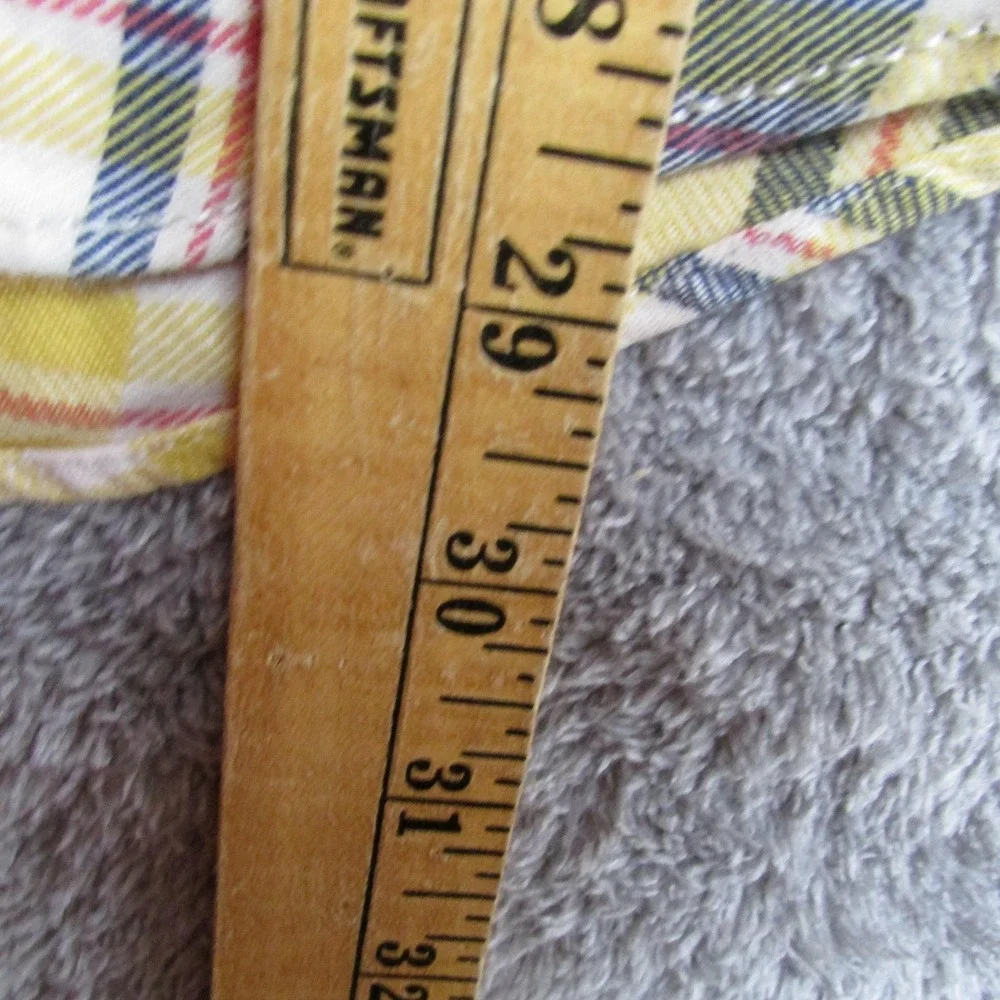 Nautica Shirt Mens Large Yellow Blue Plaid Button Down Long‎ Sleeve Pockets